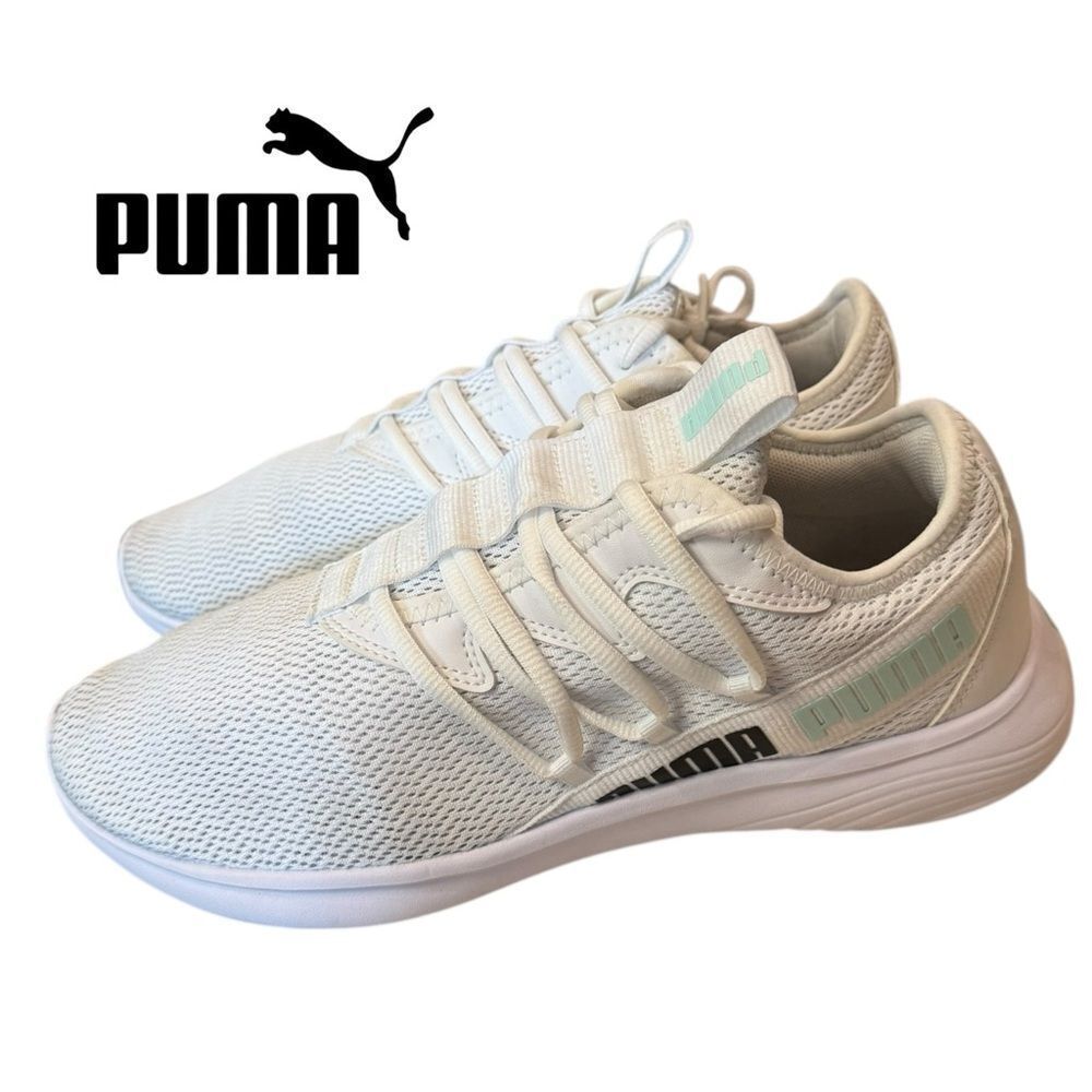 Puma Womens Star Vital Soft Ride 378243-04 White Lace-Up Sneaker Shoes Siz10